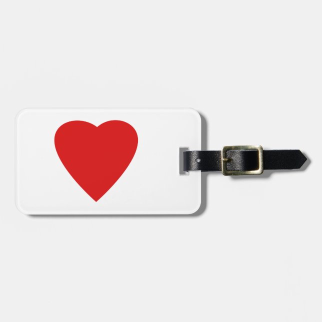 Red Love Heart. Luggage Tag (Front Horizontal)
