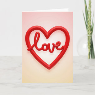 Red Love Heart Message Card