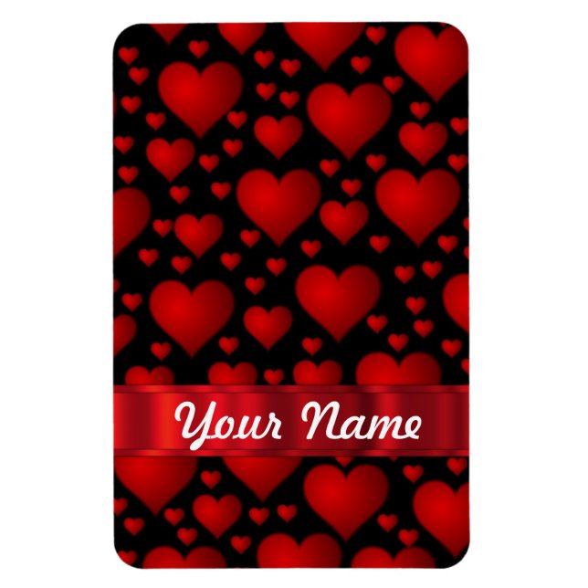 Red love heart pattern magnet (Vertical)
