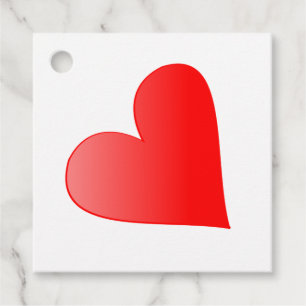 Red love heart ready to personalise favour tags