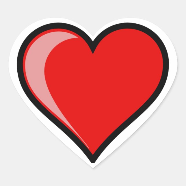 Red love heart shaped stickers (Front)
