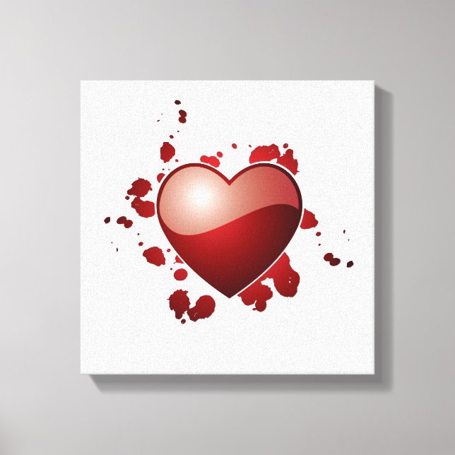 Red Love Heart Symbol Canvas Print (Front)