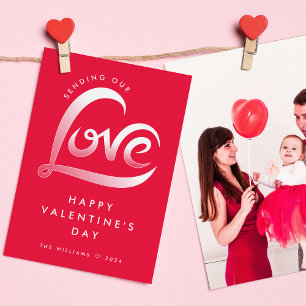 Red Love Heart Valentines Day Card