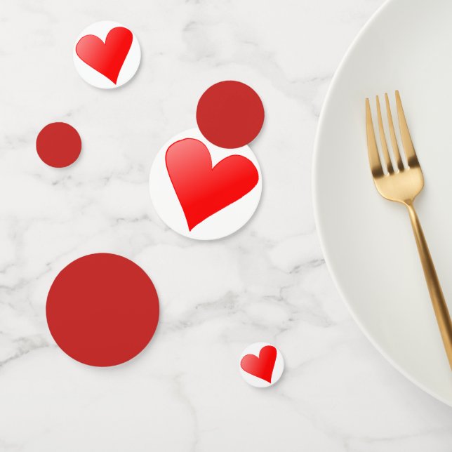 Red love hearts confetti (Group)