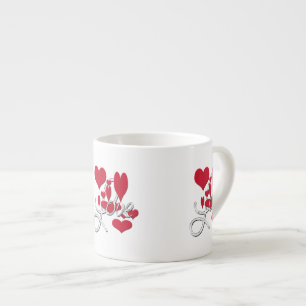 Red Love Hearts Espresso Cup