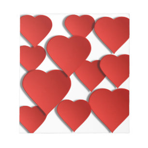 Red Love Hearts Notepad