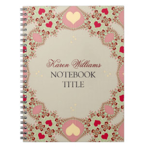 Red Love Hearts Pastel Lace Notebook