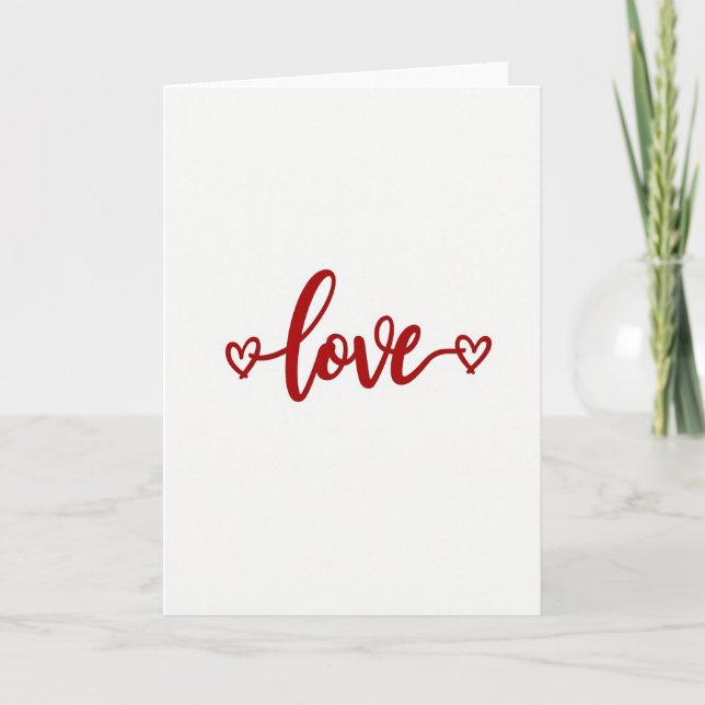 Red Love Hearts Pattern Card (Front)