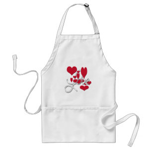 Red Love Hearts Standard Apron