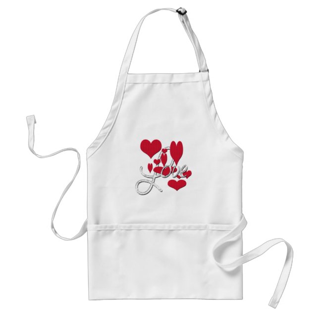 Red Love Hearts Standard Apron (Front)