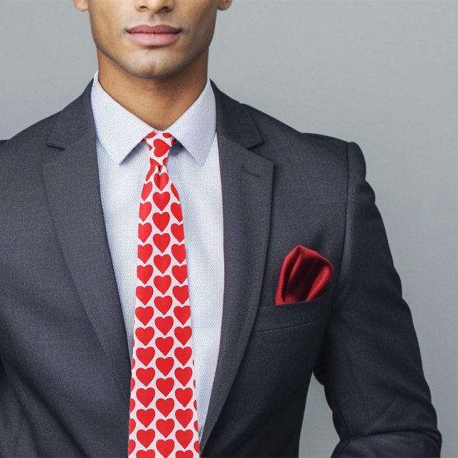 Red Love Hearts Tie (Creator Uploaded)