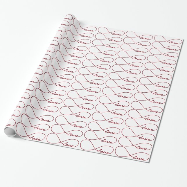 Red Love Infinity Gift Wrap (Unrolled)