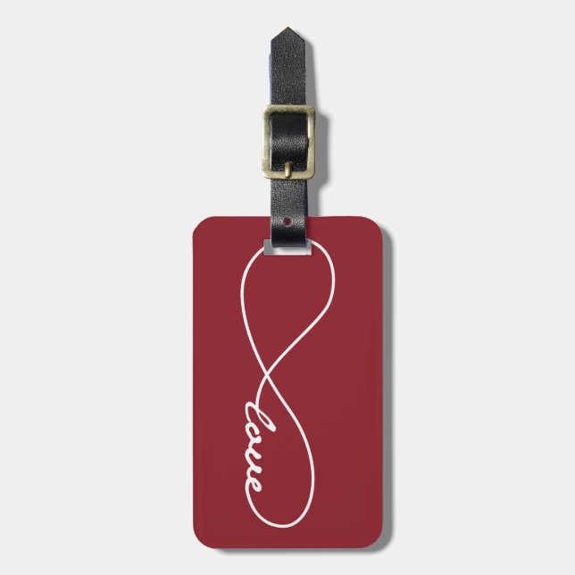 Red Love Infinity Luggage Tag (Front Vertical)