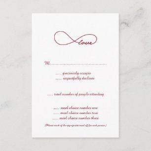 Red Love Infinity Wedding RSVP Cards