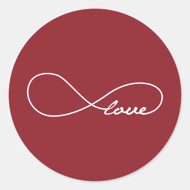 Red Love Infinity Wedding Stickers (Front)