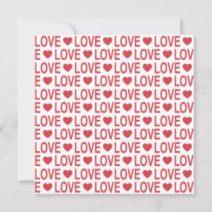 Red Love Pattern Square Greeting Card