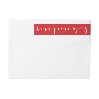 Red Love Peace Joy Christmas Holiday Address Label