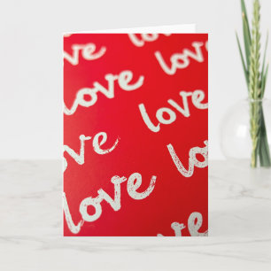 Red Love Repeated Word Card