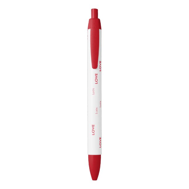 Red Love Trim Pen, Black Ink Black Ink Pen (Back (Vertical))