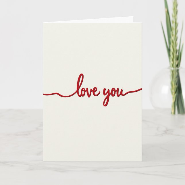 Red Love You Script Card (Front)