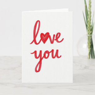 Red Love You Valentines Day Card