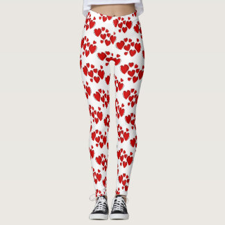 Red lovely harts Leggings