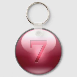 Red Lucky 7 Key Ring
