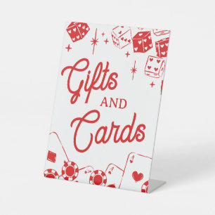 Red Lucky In Love Dice Poker Suit Gifts & Cards Pedestal Sign