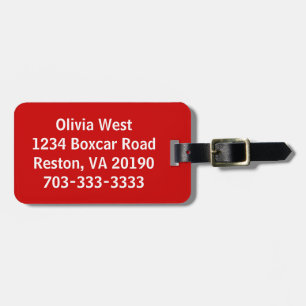 Red Luggage Bag Tag