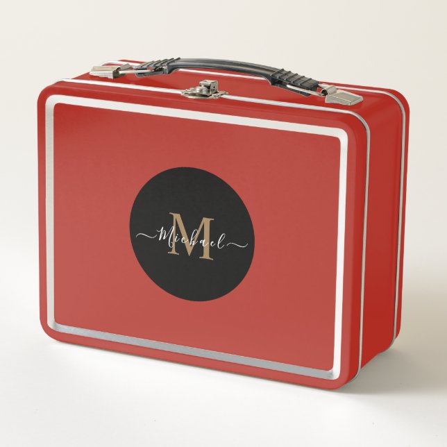 Red Lunchbox with Personalised Name & QR Code (Front)
