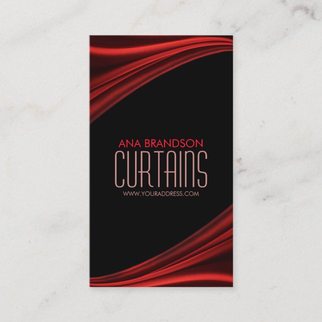 Red Luxurious Curtain Home Decor Studio Card (Front)