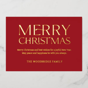 RED Luxury Christmas Card Elegant Font photo