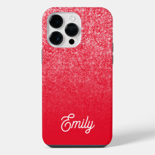 Red Luxury Glitter and Ombre iPhone 14 Pro Max Case