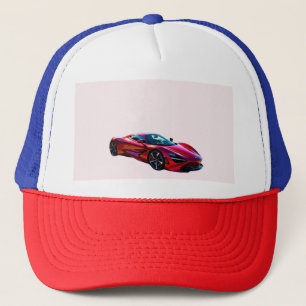 Red Luxury Sports Car – Modern Supercar Design Trucker Hat