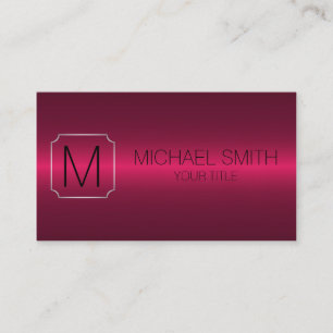 Red Luxury Stainless Steel Metal Monogram Business Card