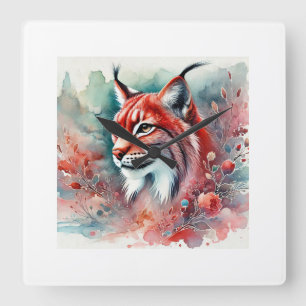 Red Lynx 010924AREF110 - Watercolor Square Wall Clock