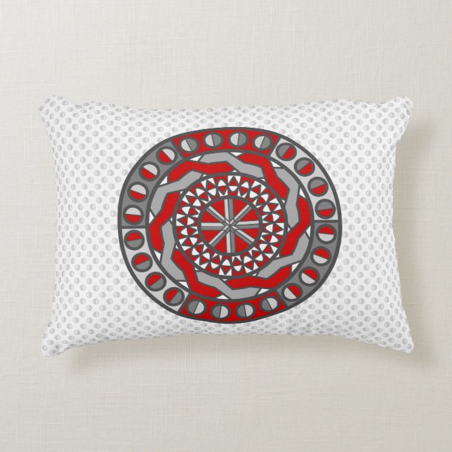 Red Machinery Accent Pillow (Front)