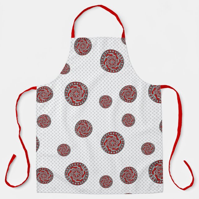 Red Machinery All-Over Print Apron (Front)
