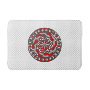 Red Machinery Bath Mat