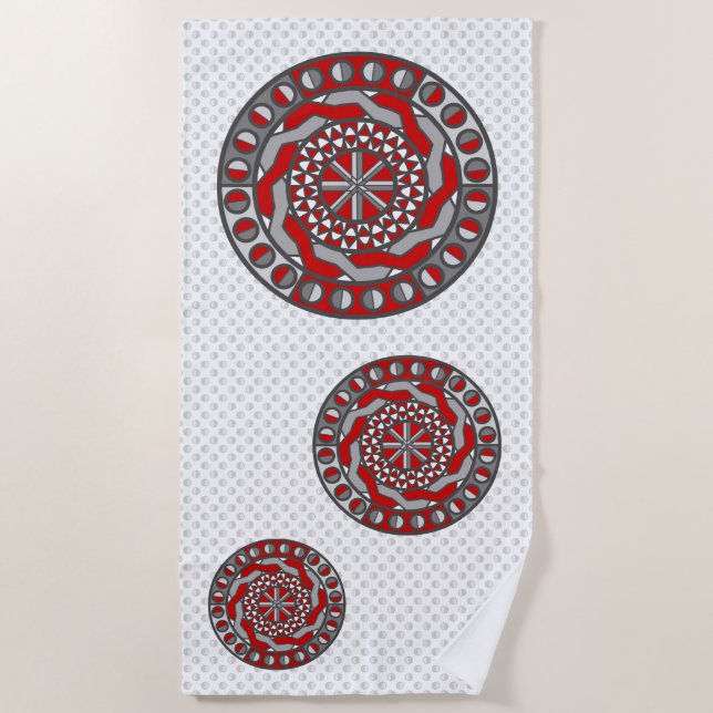 Red Machinery Beach Towel (Front)