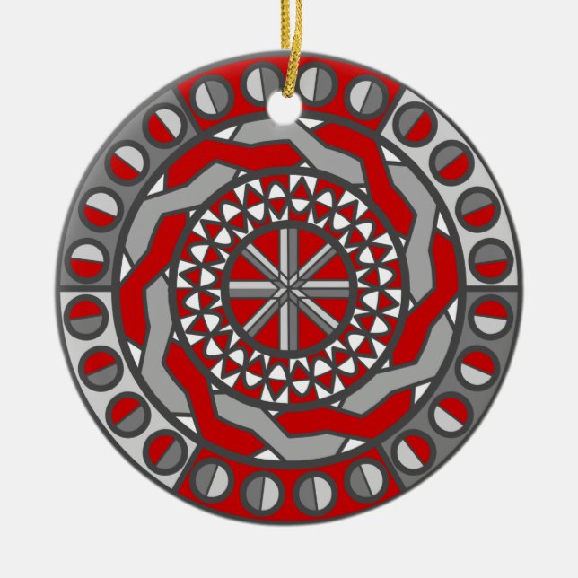 Red Machinery Ornament (Front)