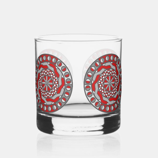 Red Machinery Whiskey Glass (Front)