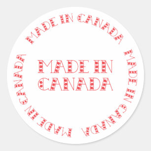 Red Made In Canada Classic Round Sticker