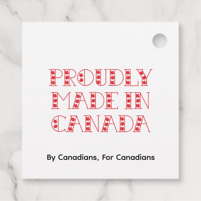 Red Made In Canada Favour Tags (Back)