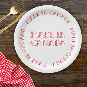 Red Made In Canada Paper Plates