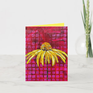 Red magenta coneflower note card