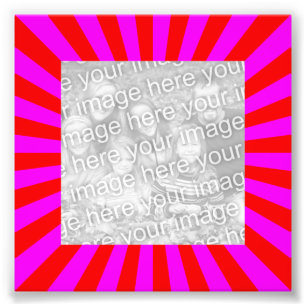Red Magenta Starburst Frame Photo Print
