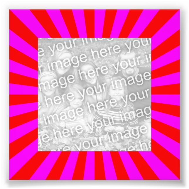Red Magenta Starburst Frame Photo Print (Front)