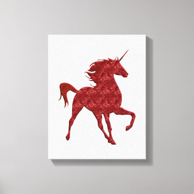 Red Magical Unicorn Canvas Print (Front)