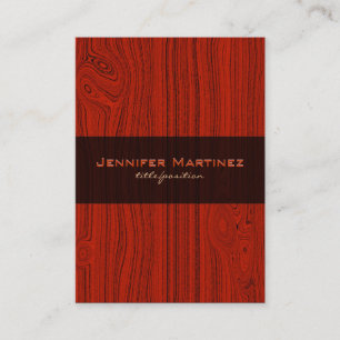 Red Mahogany Wood Grain Pattern Look Business Card